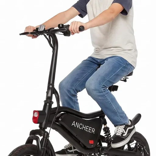ANCHEER 14" Folding Electric Bike for Adults, 19.8MPH Commuter City Ebike