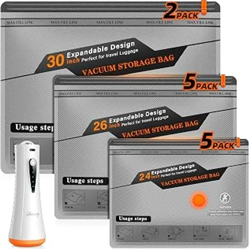 Vacuum Storage Bags for Travel with Rechargeable Air Pump