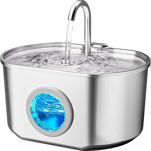 Cat Water Fountain Stainless Steel: 74oz/2.2L Cat Fountain for Drinking