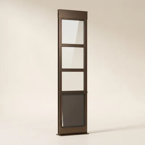 Dog Door for Sliding Glass Door, Adjustable Height 75 4/5" to 80 3/10" Sliding Door Pet Door Insert, Suitable for Dogs Up to 75 lbs, L