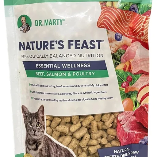 Dr. Marty Nature's Feast Essential Wellness Beef, Salmon and Poultry Dry Cat Food 5.5 oz