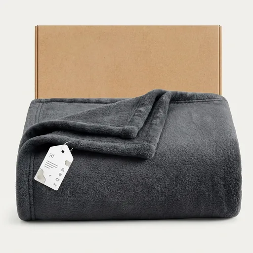 Bedsure GentleSoft Fleece Throw Blanket for Couch Grey - Lightweight Plush Fuzzy Cozy Soft Blankets and Throws for Sofa, Couch, Travel, Camping, 50x60 inches