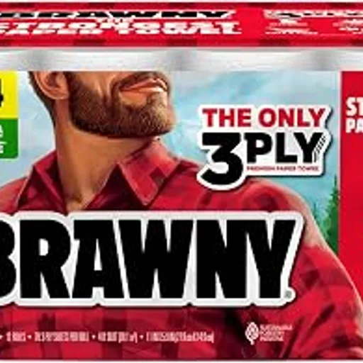BrawnyTear-A-Square 3-Ply Paper Towels, 12 Double Rolls = 24 Regular Rolls