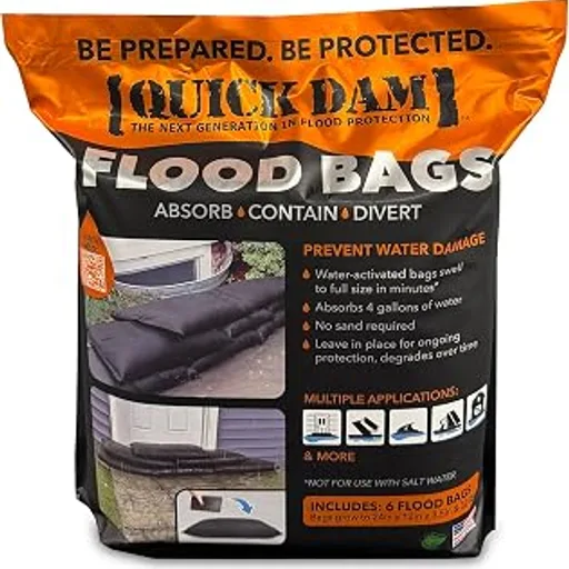 Dam It-Quick Dam 12" x 24" Water Activated Flood Bags, 6-Pack