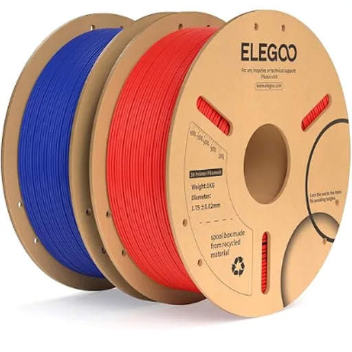 ELEGOO PLA Plus Filament 1.75mm Black 2KG, PLA+ Tougher and Stronger 3D Printer Filament Pro Dimensional Accuracy +/- 0.02mm, 2 Pcs 1kg Spool(2.2lbs) Fits for Most FDM 3D Printers