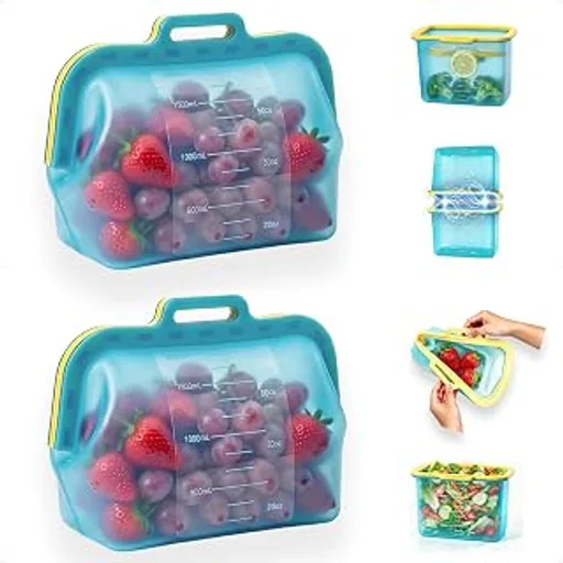 Silicone Food Storage Bags with Magnetic Seal