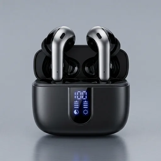 TAGRY Bluetooth Headphones True Wireless Earbuds 60H Playback LED Power Display Earphones with Wireless Charging Case IPX5 Waterproof in-Ear Ear buds with Mic for TV Smart Phone Laptop Computer Sports
