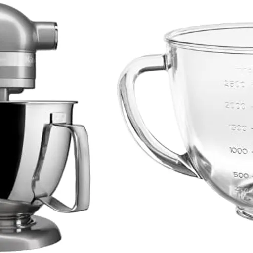 KitchenAid Artisan Mini Tilt-Head Stand Mixer (KSM3316X) and 3.5 Quart Tilt-Head Glass Bowl (KSM35GB)