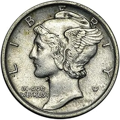 1916-1945 Silver Mercury Dime I Monetized By USA Government | Beautiful Authentic "Fascist" USA Coin With Fasces Same Symbol Later Used By Benito Mussolini
