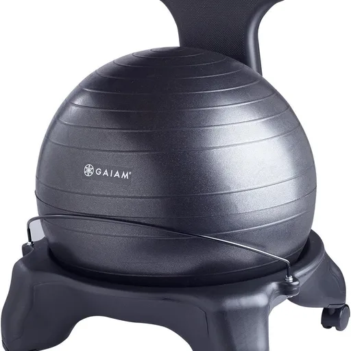 Gaiam Classic Balance Ball Chair, Stability Seat (Black)
