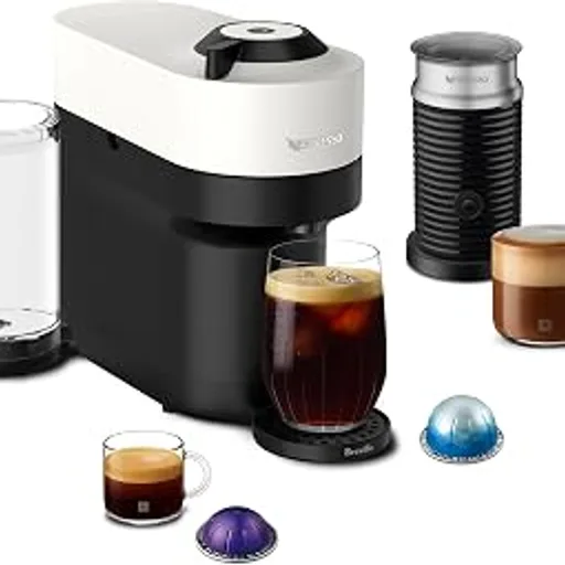 NespressoVertuo Pop+ Coffee Machine with Milk Frother, Coconut White