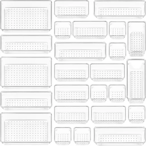 Vtopmart Clear Plastic Drawer Organizers Set