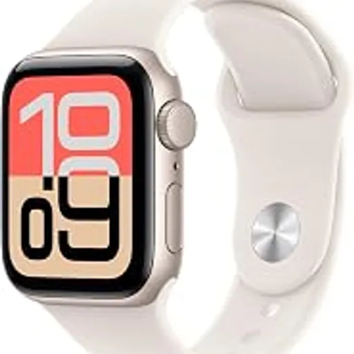 AppleWatch SE 3 [GPS 40mm] Smartwatch with Starlight Aluminum Case with Starlight Sport Band - S/M. Fitness and Sleep Trackers, Heart Rate Monitor, Always-On Di