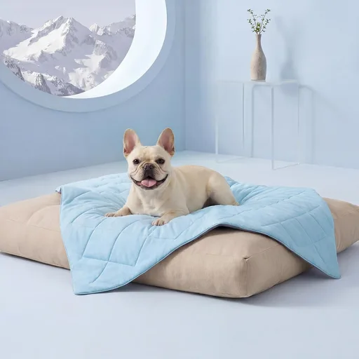 Luciphia Q-MAX>0.4 Cooling Dog Blanket Breathable Cold Pet Puppy Blue,29x40 | Silky soft self-cooling; summer calming mat; easy clean washable; lightweight couc