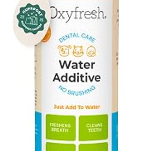 OxyfreshPremium Pet Dental Care Solution Pet Water Additive: Best Way to Eliminate Bad Dog Breath and Cat Bad Breath - Fights Tartar & Plaque - So Easy, Just Ad
