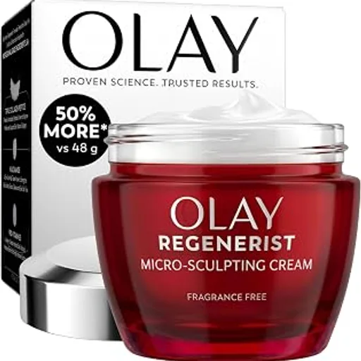OlayFace Moisturizer, Regenerist Micro-Sculpting Cream for Women, Fragrance-Free - Anti-Aging, Anti-Wrinkle, Firming Skin Care - Triple Collagen Cream, Peptide,