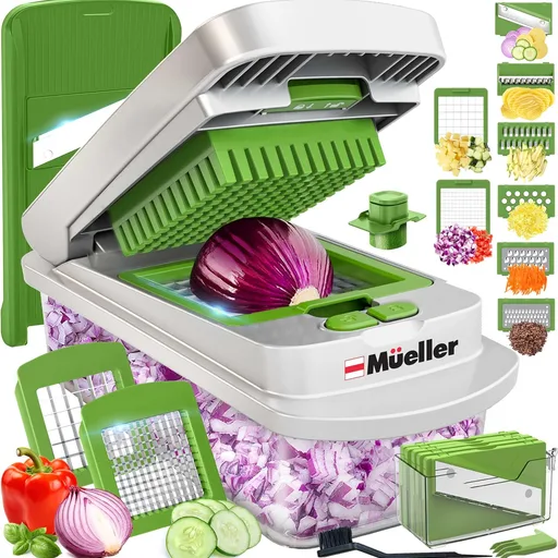 Mueller Pro-Series 10-in-1 Vegetable Chopper, 8 Blade Onion Mincer
