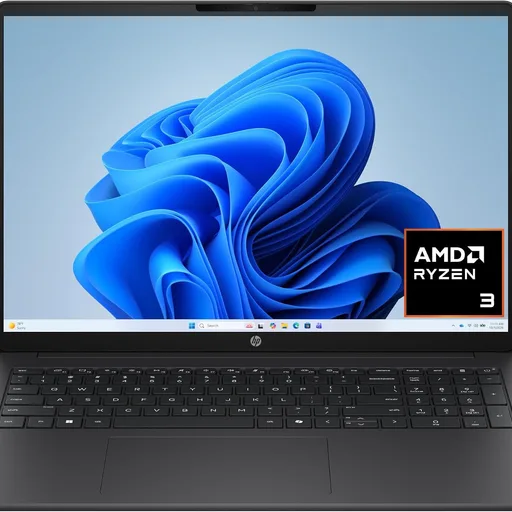 HP OmniBook 3 16 inch Laptop PC, 2K Touchscreen, AMD Ryzen 3 30, 8 GB RAM, 256 GB SSD, AMD Radeon 610M GPU, Windows 11 Home, Mica Silver, 16-by0199nr