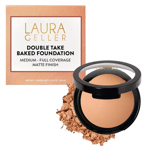LAURA GELLER Baked Double Take Powder Foundation, Matte Finish – Medium