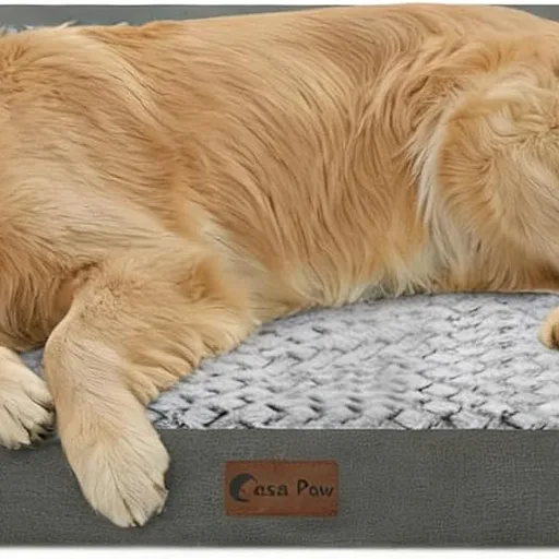 Orthopedic Dog Bed 42x30in Dark Grey, Waterproof & Washable | Orthopedic support, waterproof liner, removable washable cover, non-slip bottom, and comfortable design