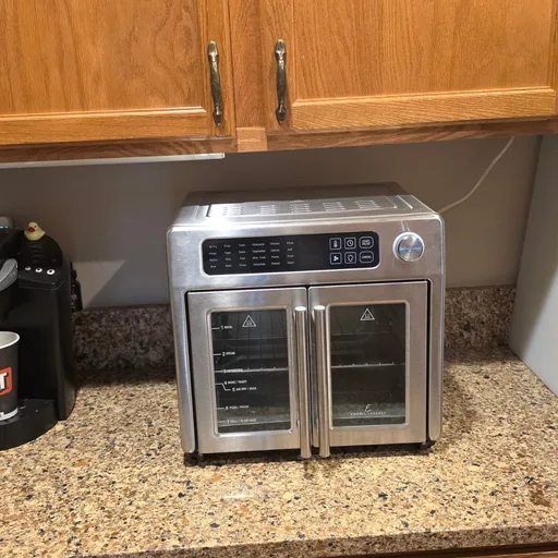 Emeril Lagasse Extra Large French Door Air Fryer Toaster Oven Combo, 24 Cooking Functions and Digital Controls, 7 Accessories Included, Stainless Steel Finish, 26QT Capacity