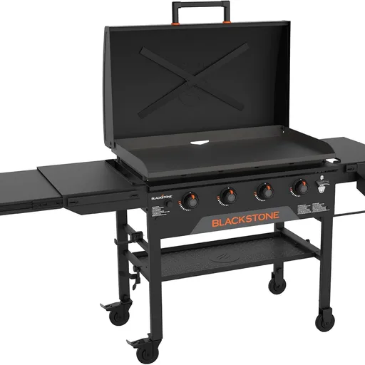 Blackstone Original Portable Griddle with Built-in Hood, Black, 36 Inch