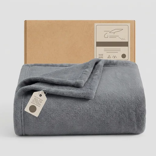 Bedsure Soft Fleece Throw Blanket for Couch Grey - Lightweight Fuzzy Cozy Halloween Decorations Blankets and Throws for Sofa, Couch, Travel, Camping, 50x60 inch