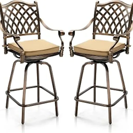 VINGLI Outdoor Swivel Bar Stools
