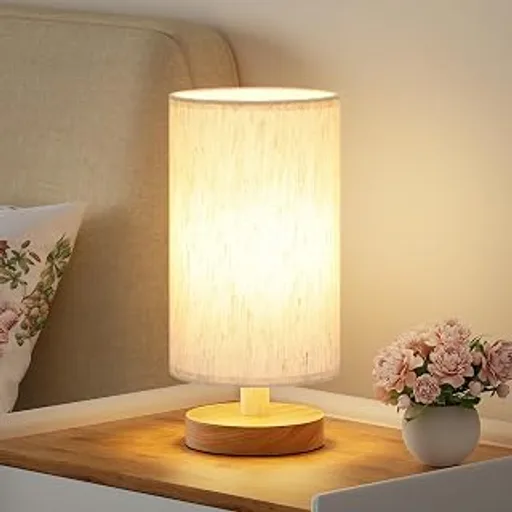 9" Small Table Lamp for Bedroom - Inline Control with 3000K Bulb