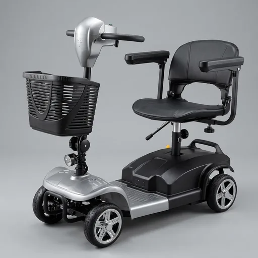 Wooken 4-Wheel Mobility Scooter for Seniors, Adults, Elderly, Foldable Mobility Scooter, Powered Mobility Scooter Wheelchair Device, All Terrain Compact Heavy Duty Mobility for Travel