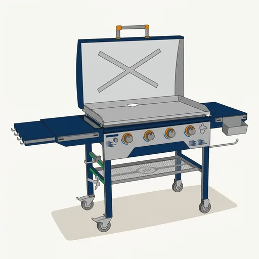 Blackstone Original Portable Griddle with Built-in Hood, Black, 36 Inch
