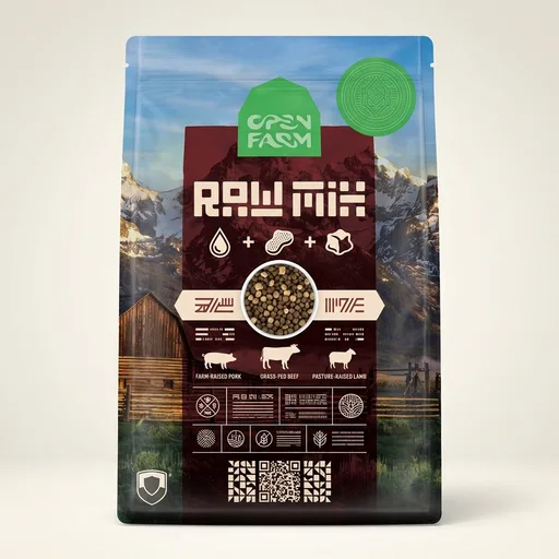 Open Farm, RawMix Grain-Free Dry Dog Food, Protein-Packed Kibble Coated in Bone Broth with Freeze Dried Raw Chunks, Beef Pork & Lamb, Front Range Recipe, 20lb Bag