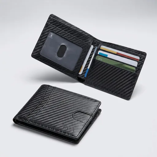 RUNBOXWallet for Men -Slim Rfid Leather Mens Bifold Novelty Wallets 2 ID Window With Gift Box Men's Accessories