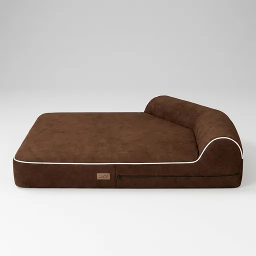 KOPEKS Orthopedic Memory Foam Dog Bed 7" Inch Thick Extra Large Dog Bed With Pillow Brown 50"x34"x10" Includes Waterproof Liner & Durable Removable Cover With Smart Design