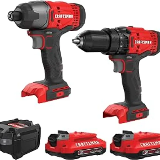 CRAFTSMANV20 MAX Cordless Drill and Impact Driver, 2 Batteries, Charger
