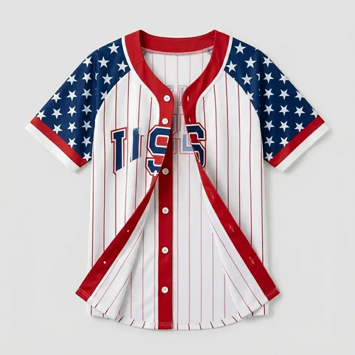 Women's American Flag Button Down Jersey Shirt Patriotic USA Short Sleeve Shirts 4th of July Baseball Tee Top