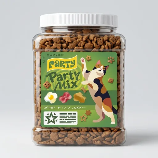 Purina Friskies Party Mix Morning Munch Crunch Egg, Bacon and Cheese Flavors Cat Treats - 30 oz Canister