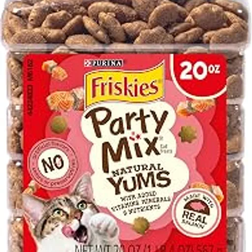 FriskiesPurina Party Mix Natural YUMS Real Salmon Cat Treats, 20 oz