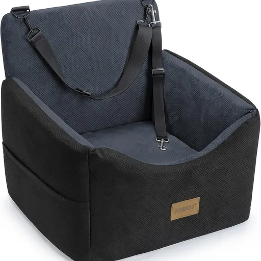 JOEJOY Dog Car Seats for Small Medium Dogs Under 35lbs, Dog Booster Seat with Detachable Washable Cover and Cushion, Memory Foam Pet Car Seat with Safety Belt and Storage Pockets (DG)