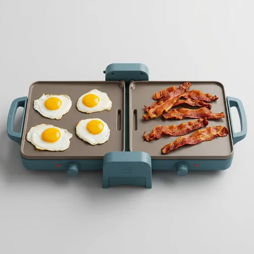 bella 10"x20" Fold and Store Griddle, Non-Toxic, Ceramic Coating, Surf