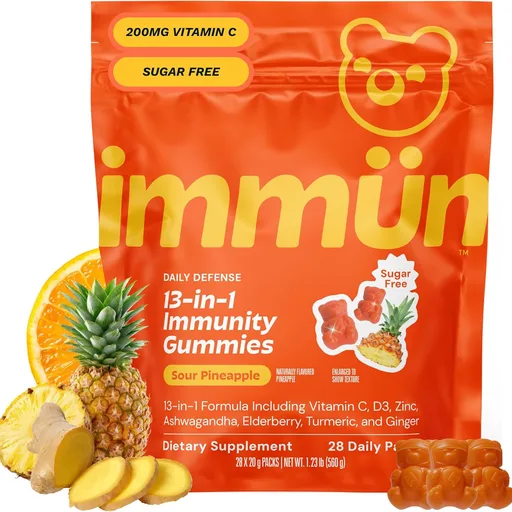 Grüns Immun Immunity Gummies, Vitamin C, Daily Immune Support, 28 ct