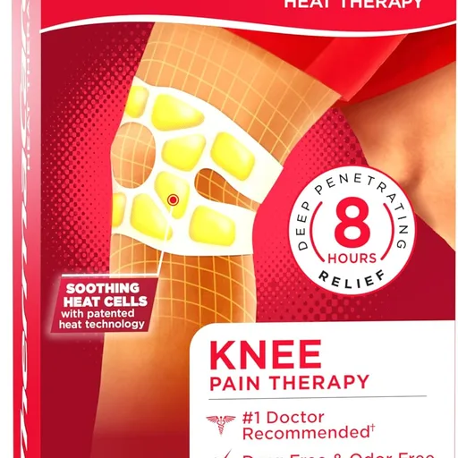 ThermaCare Knee HeatWraps - Targeted Knee Pain Relief with 8-Hour Therapeutic Heat - Flexible, Discreet, Drug-Free Portable Heat Therapy (4-Count)