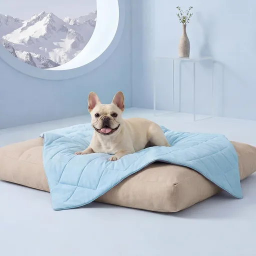Luciphia Q-MAX>0.4 Cooling Dog Blanket Breathable Cold Pet Puppy Blue,29x40 | Silky soft self-cooling; summer calming mat; easy clean washable; lightweight couch protector for dogs, cats, and puppies.