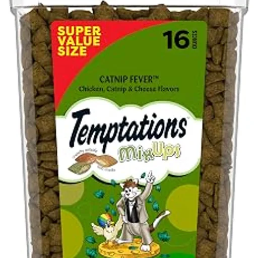 TemptationsMixUps Crunchy and Soft Cat Treats, Catnip Fever, 16 oz | Under 2 calories per treat, no artificial flavors, 100% complete & balanced for adult cats,