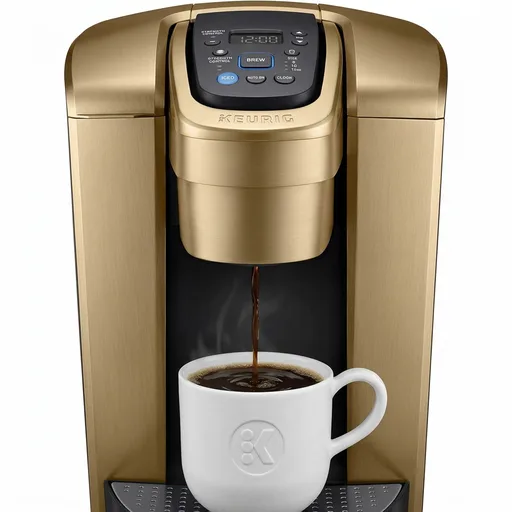 Keurig K-Elite Single Serve K-Cup Pod Coffee Maker, with Strength and Temperature Control, Iced Coffee Capability, 8 to 12oz Brew Size, Programmable, Brushed Gold