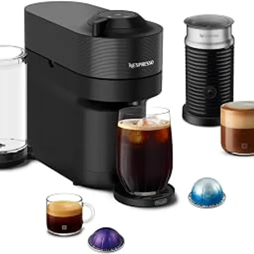 NespressoVertuo Pop+ Coffee Machine with Milk Frother, Liquorice Black