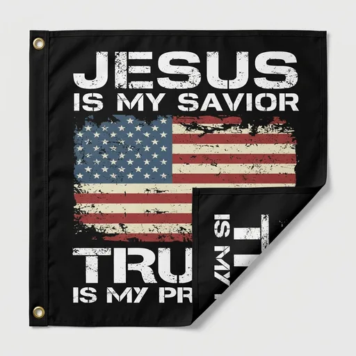 Jesus is My Savior Trump is My President Flag 3x5 Ft Double Sided,Durable,Fade-Resistant,Indoor/Outdoor