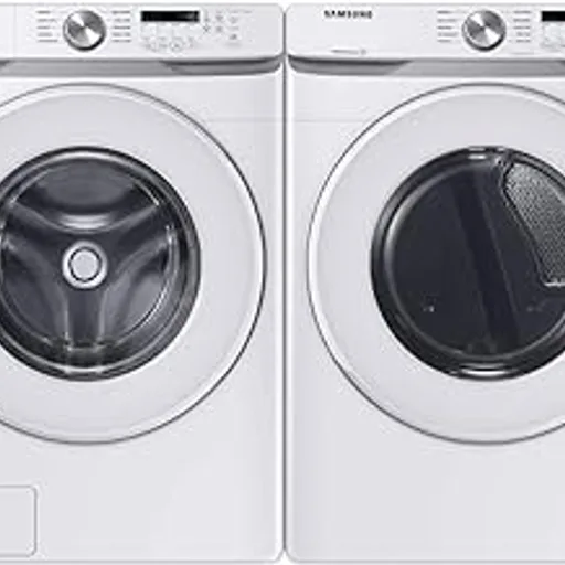 Samsung WF45T6000WPR White Front Load Laundry Package