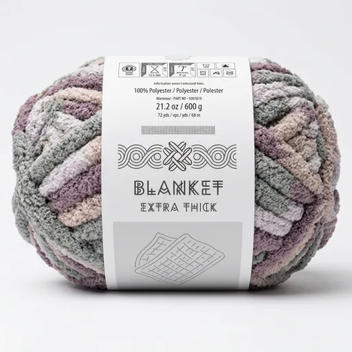 BernatBlanket Extra Thick Chunky Yarn for Crocheting, Purple Smoke | #7 Jumbo Yarn, 100% Polyester, Extra Thick Chunky Yarn for Crochet, Hand Knitting & Crafts,