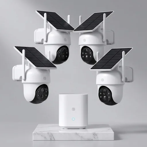 aosu Security Cameras Outdoor Wireless, 4 Cam-Kit, No Subscription Required, Solar-Powered, Home Security Cameras System with 360° Pan & Tilt, Auto Tracking, 2K Color Night Vision, Easy Setup